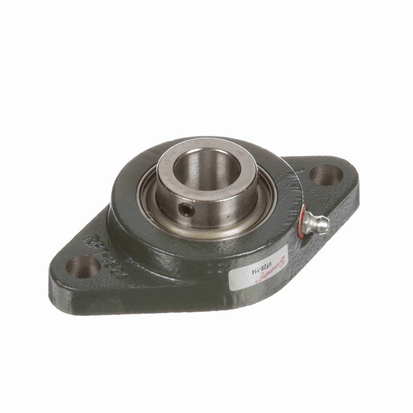 Mounted Cast Iron Two Bolt Flange Ball Bearing - 52100 Bearing Steel - Setscrew Lock